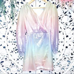OLIVIA RUBIN Meg Silk Pastel Ombré Dress